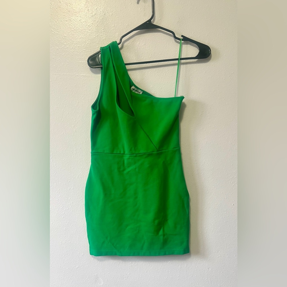 Superdown Nava Clover Green One Shoulder Mini Bodycon Dress - Small - Picture 6 of 11